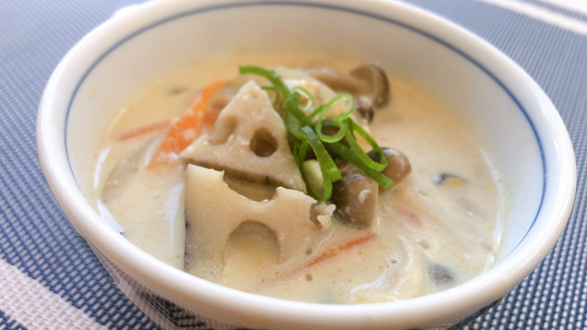 Atsushi(あつし)の豚肉とレンコンの豆乳みそ美腸(びちょう)スープ完成画像
