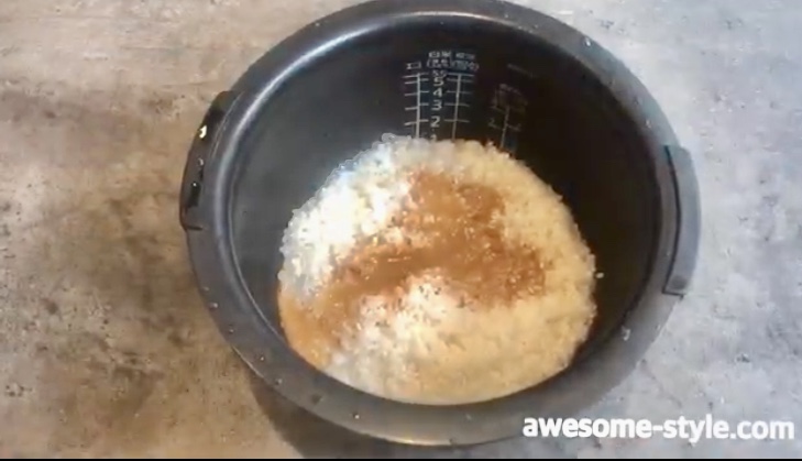 海苔サバ炊き込みご飯の作り方（工程１）